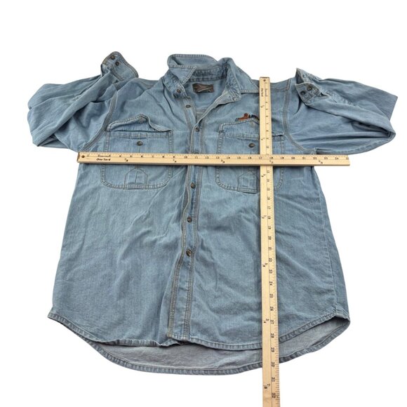 Cheyenne River Vintage Mens Denim Button-Up Shirt M 100% Cotton Long Sleeve - Picture 3 of 5